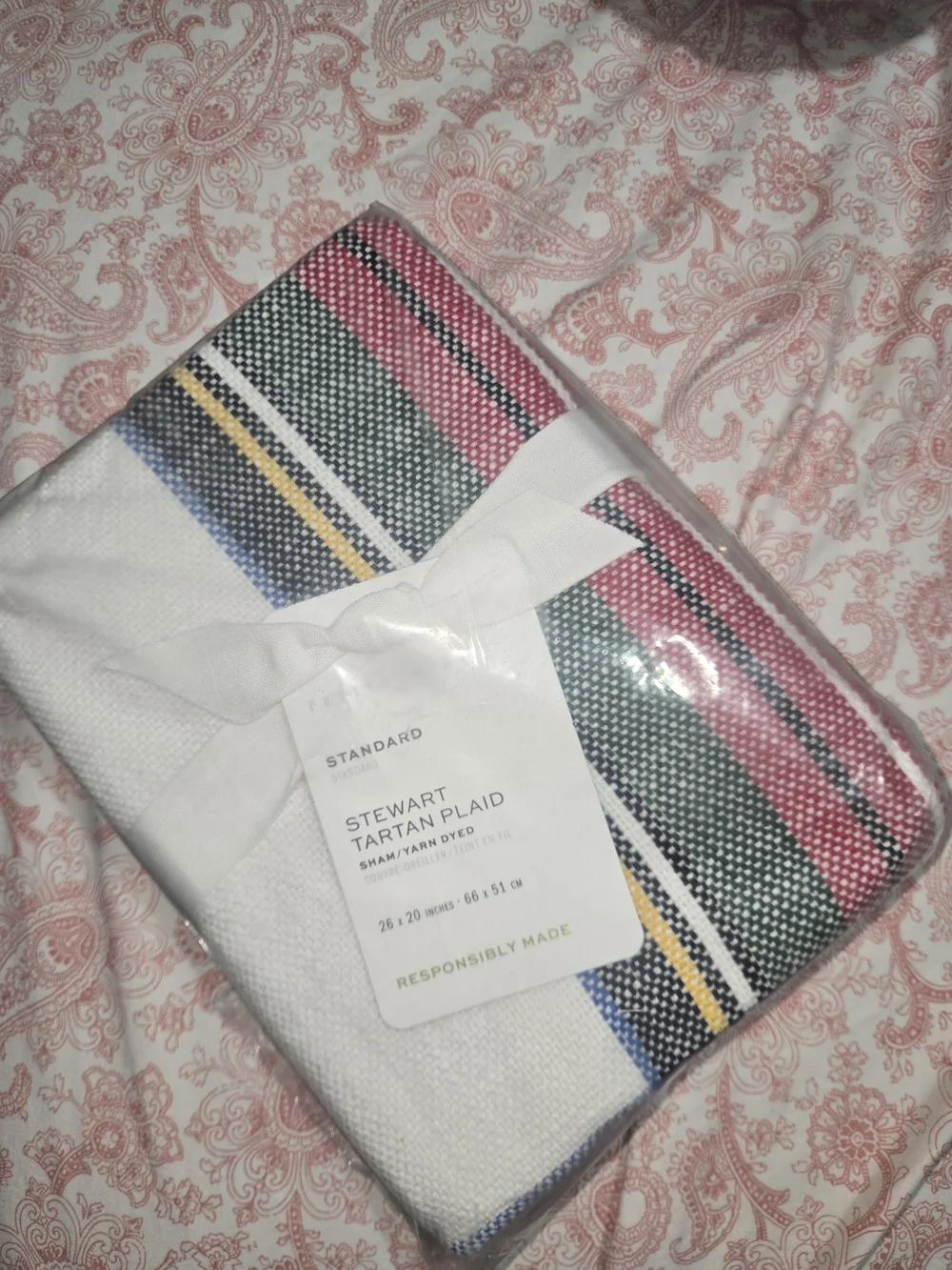 Pottery Barn Stewart Plaid Cotton Sham 26